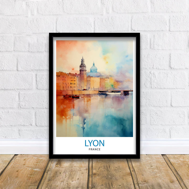 Lyon France Travel Print Lyon Wall Decor Lyon Poster France Travel Prints Lyon Art Print Lyon Illustration Lyon Wall Art - France Print