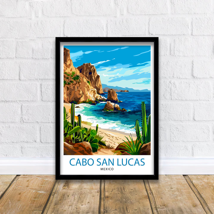 Cabo San Lucas Travel Print Cabo San Lucas Wall Decor Cabo San Lucas Home Living Decor Cabo San Lucas Illustration Travel Poster Gift for