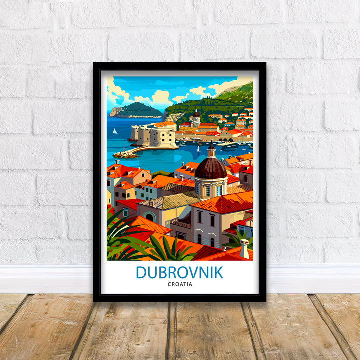 Dubrovnik Croatia Travel Print Dubrovnik Wall Decor Dubrovnik Poster Croatia Travel Prints Dubrovnik Art Print Dubrovnik Illustration