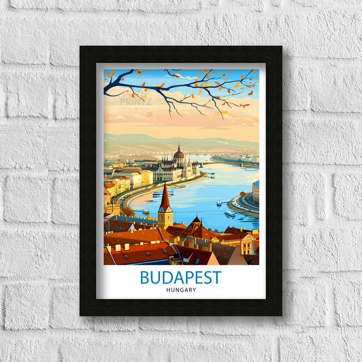 Budapest Hungary Travel Print Budapest Wall Art Hungary Illustration Budapest Poster Hungary Travel Decor Budapest Home Decor Travel Poster