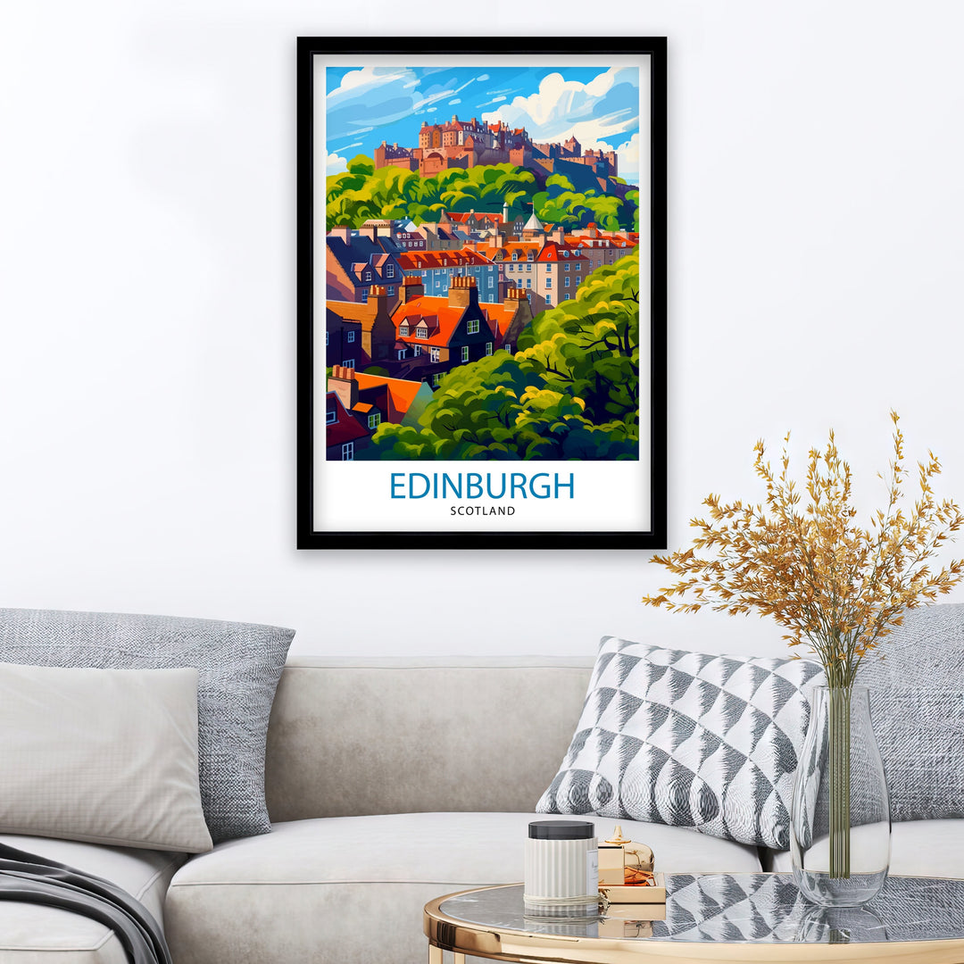 Edinburgh Scotland Travel Poster Edinburgh Wall Art Edinburgh Home Decor Scotland Illustration | Edinburgh Poster