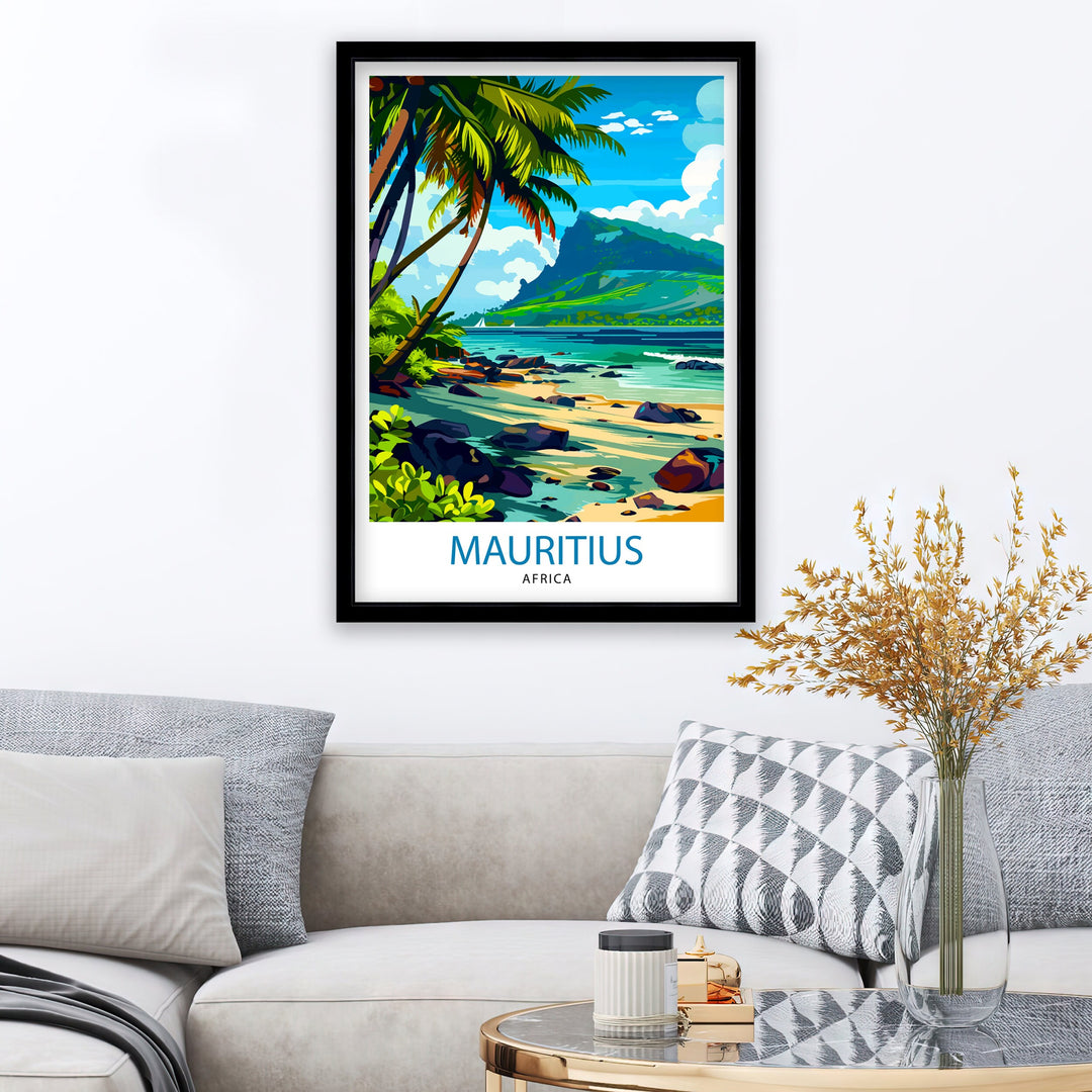 Mauritius Travel Print | Mauritius Poster | Mauritius | Mauritius Wall Art | Travel Print | Travel Poster | Mauritius Art | Mauritius Travel