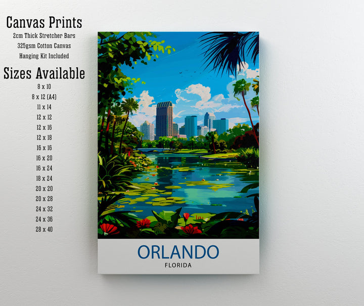 Orlando Florida Travel Print Orlando Wall Decor Orlando Illustration Travel Poster Gift Orlando Home Decor