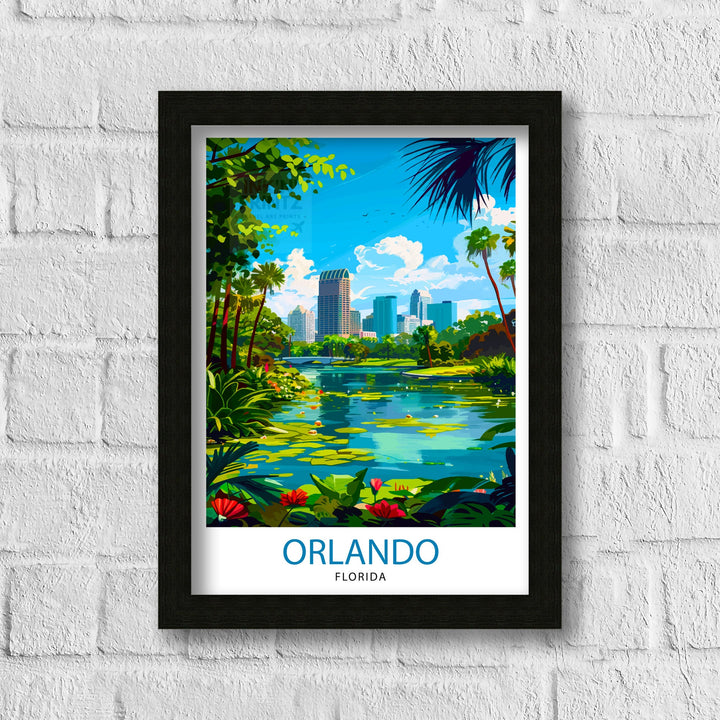 Orlando Florida Travel Print Orlando Wall Decor Orlando Illustration Travel Poster Gift Orlando Home Decor