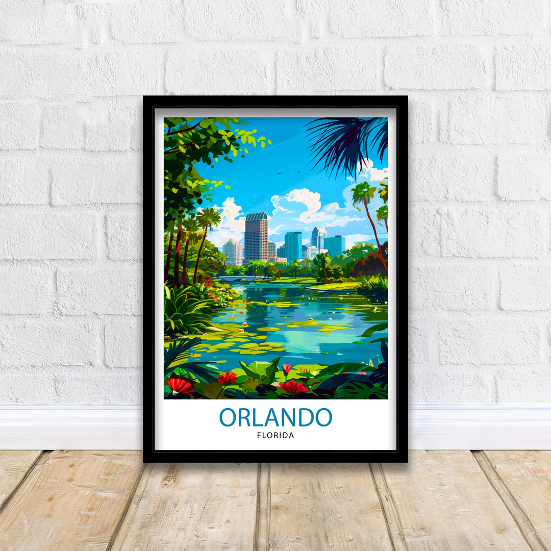 Orlando Florida Travel Print Orlando Wall Decor Orlando Illustration Travel Poster Gift Orlando Home Decor