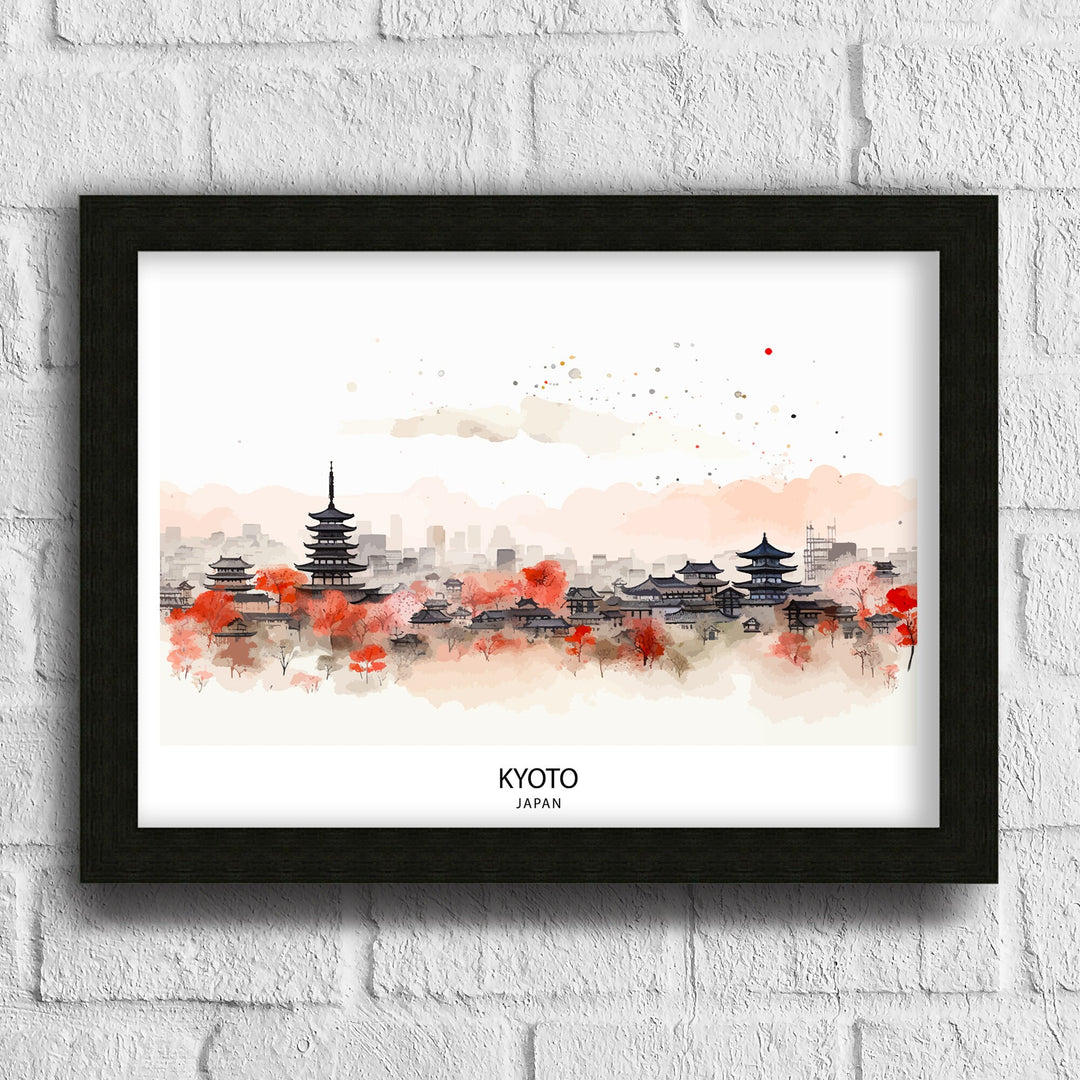 Kyoto Japan Travel Print Japan Wall Decor Kyoto Poster Japan Travel Prints Kyoto Art Print Kyoto Japan Illustration Kyoto Wall Art Japan