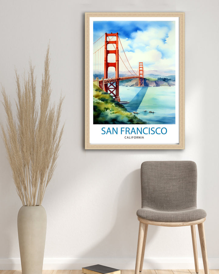 San Francisco Travel Print | San Francisco Poster | Golden Gate Bridge | San Francisco Art | Travel Poster | Travel Print | Wall Art