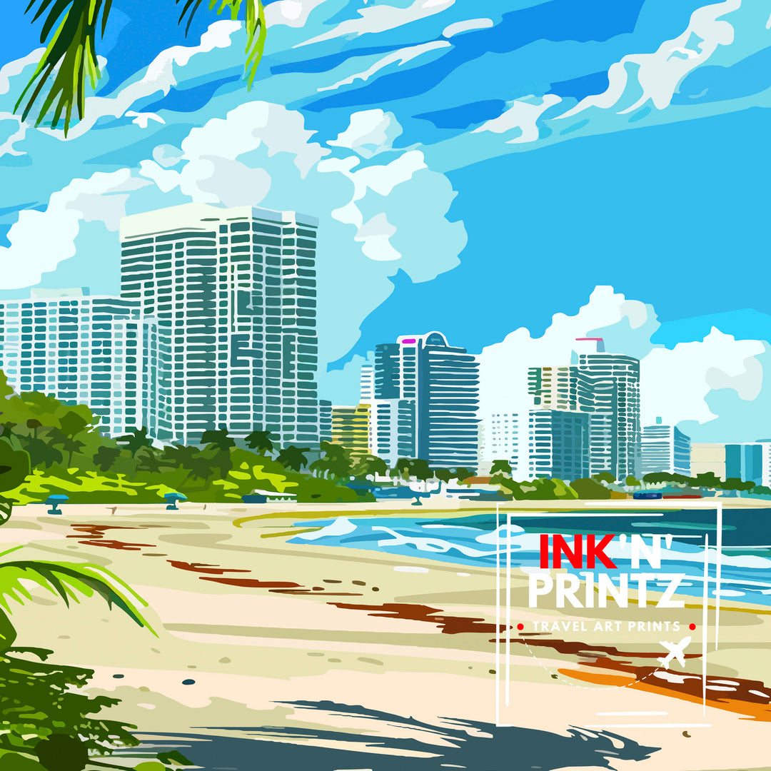 St Pete's Beach Florida Travel Poster Sunshine State Beach Art Gulf Coast Paradise Print Florida Seaside Wall Decor