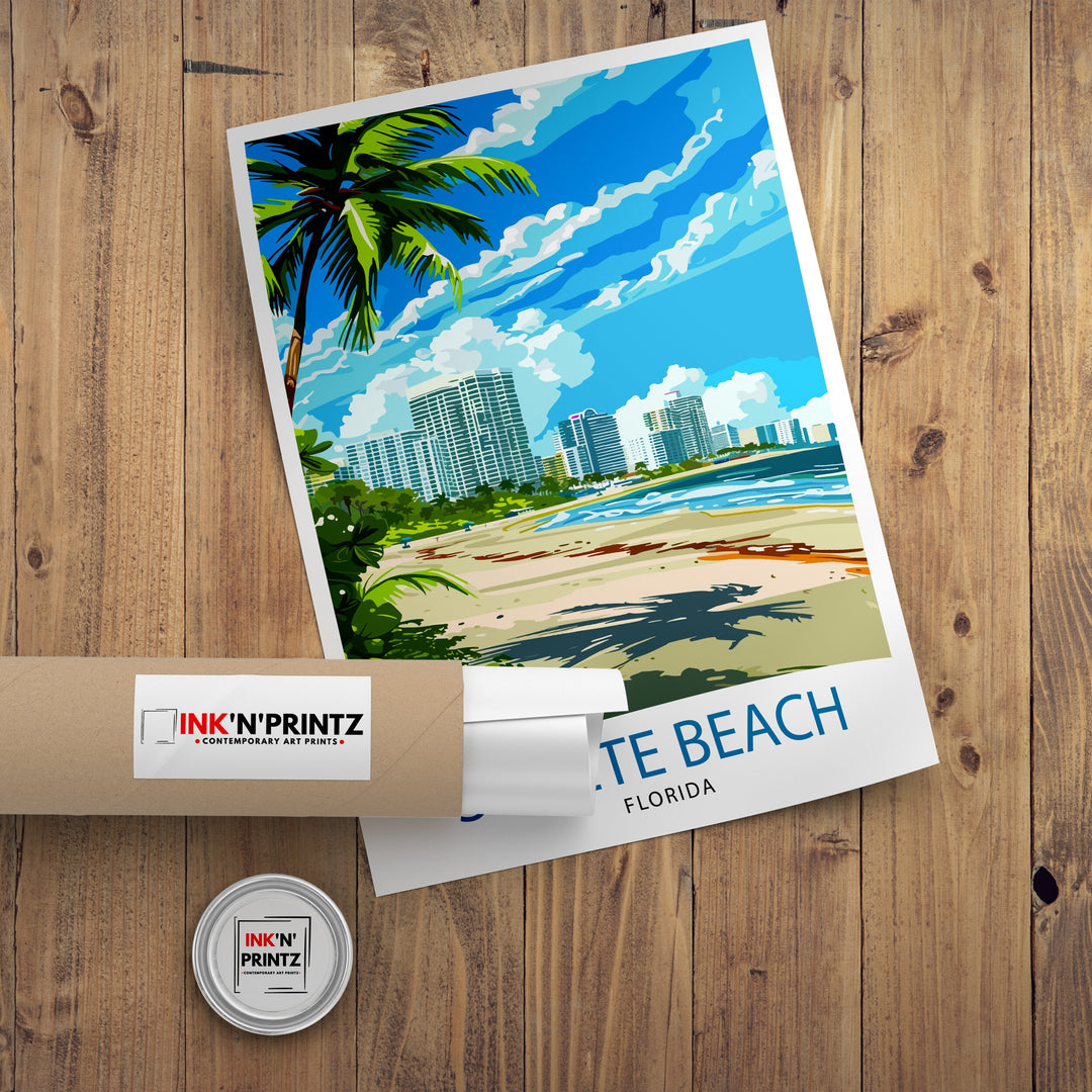 St Pete's Beach Florida Travel Poster Sunshine State Beach Art Gulf Coast Paradise Print Florida Seaside Wall Decor