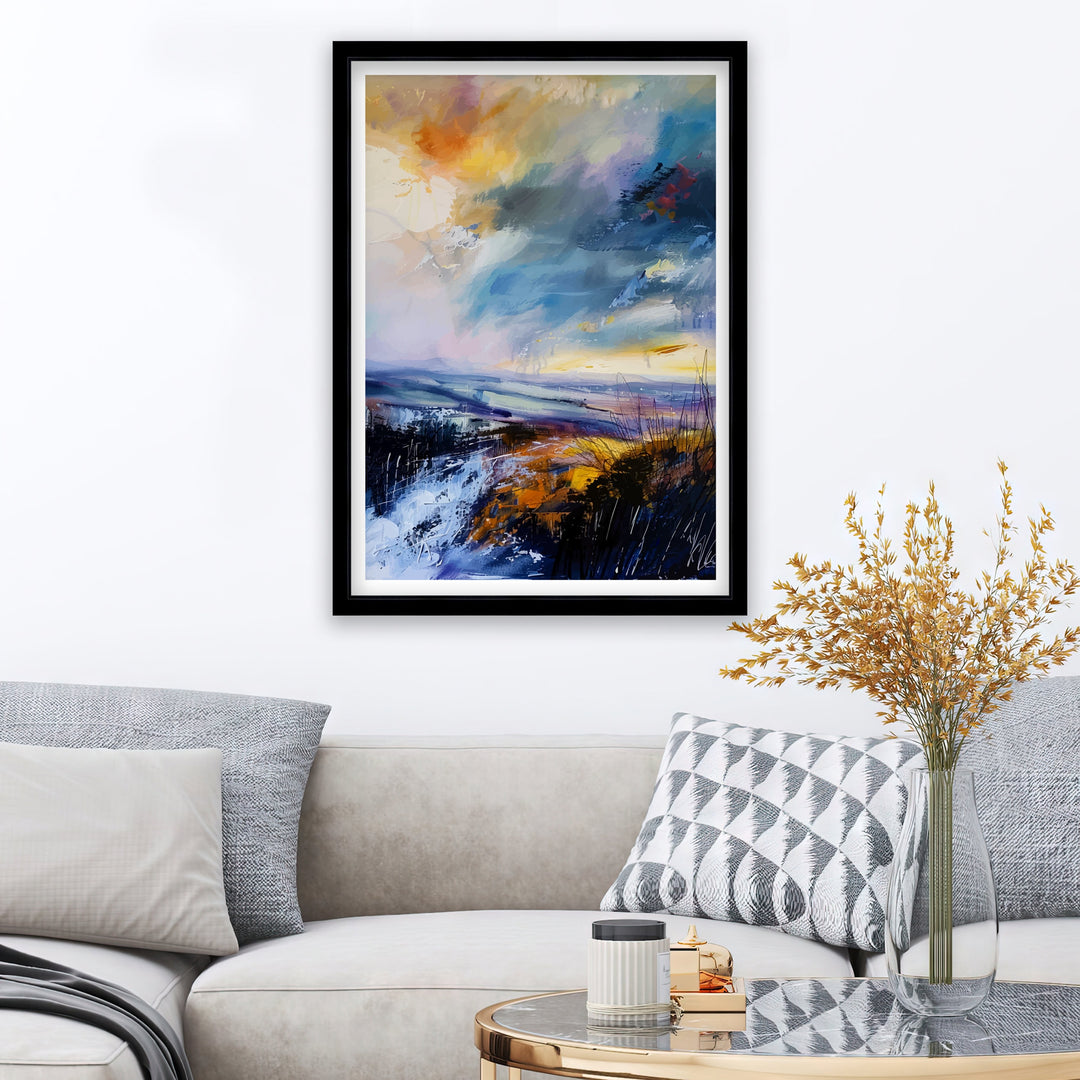 Malvern Hills Abstract Art Print English Landscape Essence Worcestershire Hills Poster Nature Inspired Wall Decor UK Countryside