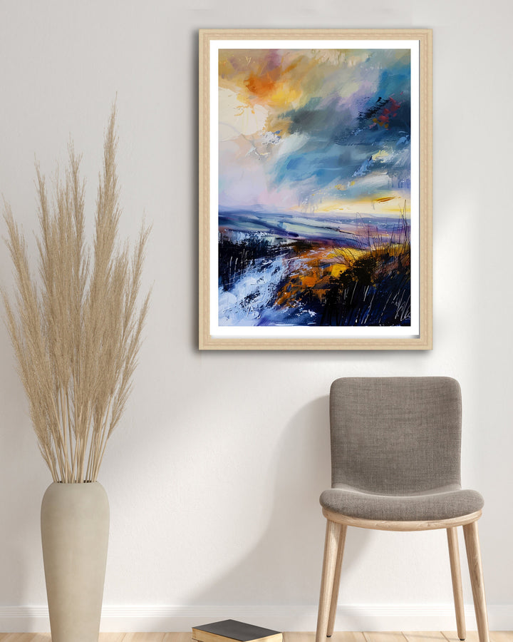 Malvern Hills Abstract Art Print English Landscape Essence Worcestershire Hills Poster Nature Inspired Wall Decor UK Countryside