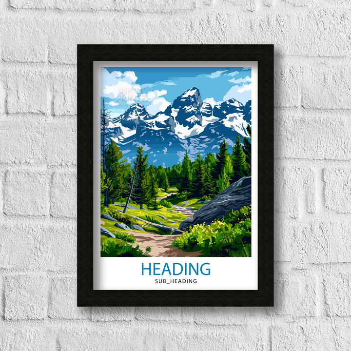 Grand Teton National Park Travel Print Mountain Wall Art Wyoming Home Decor Nature Poster Adventure Gift