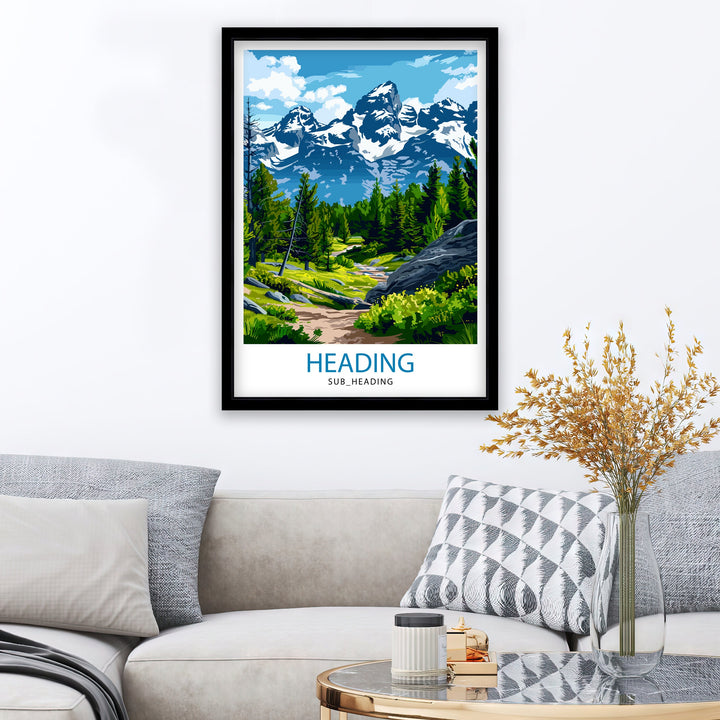 Grand Teton National Park Travel Print Mountain Wall Art Wyoming Home Decor Nature Poster Adventure Gift