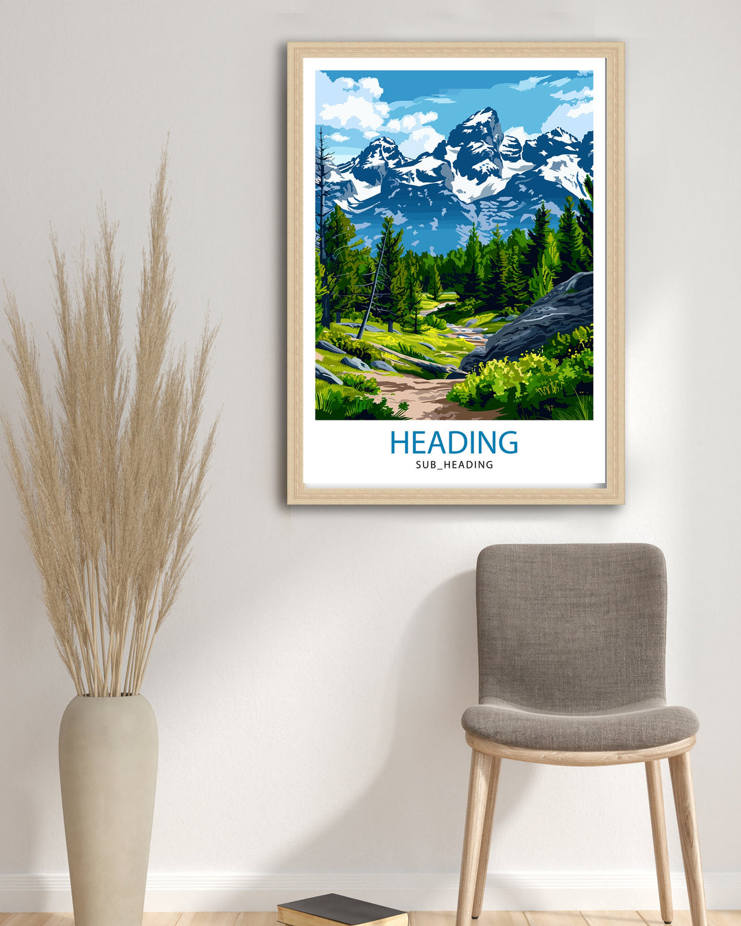 Grand Teton National Park Travel Print Mountain Wall Art Wyoming Home Decor Nature Poster Adventure Gift