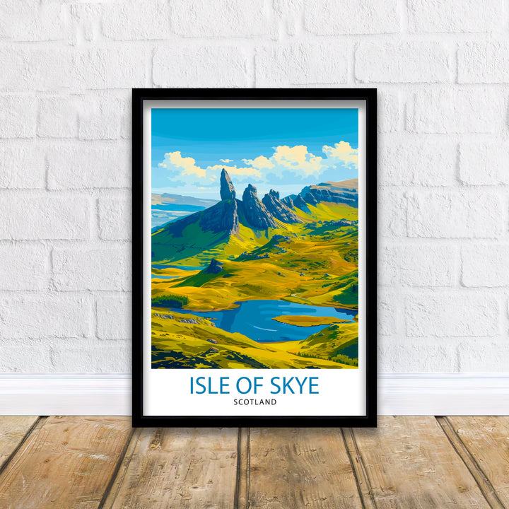 Isle of Skye Travel Poster Skye Wall Decor Skye Home Living Decor, Isle of Skye Illustration Travel Poster Gift for Skye Scotland Home Decor