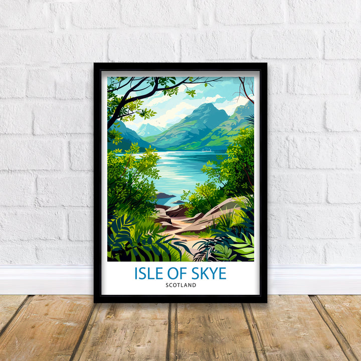 Isle of Skye Travel Poster Skye Wall Decor Skye Home Living Decor, Isle of Skye Illustration Travel Poster Gift for Skye Scotland Home Decor