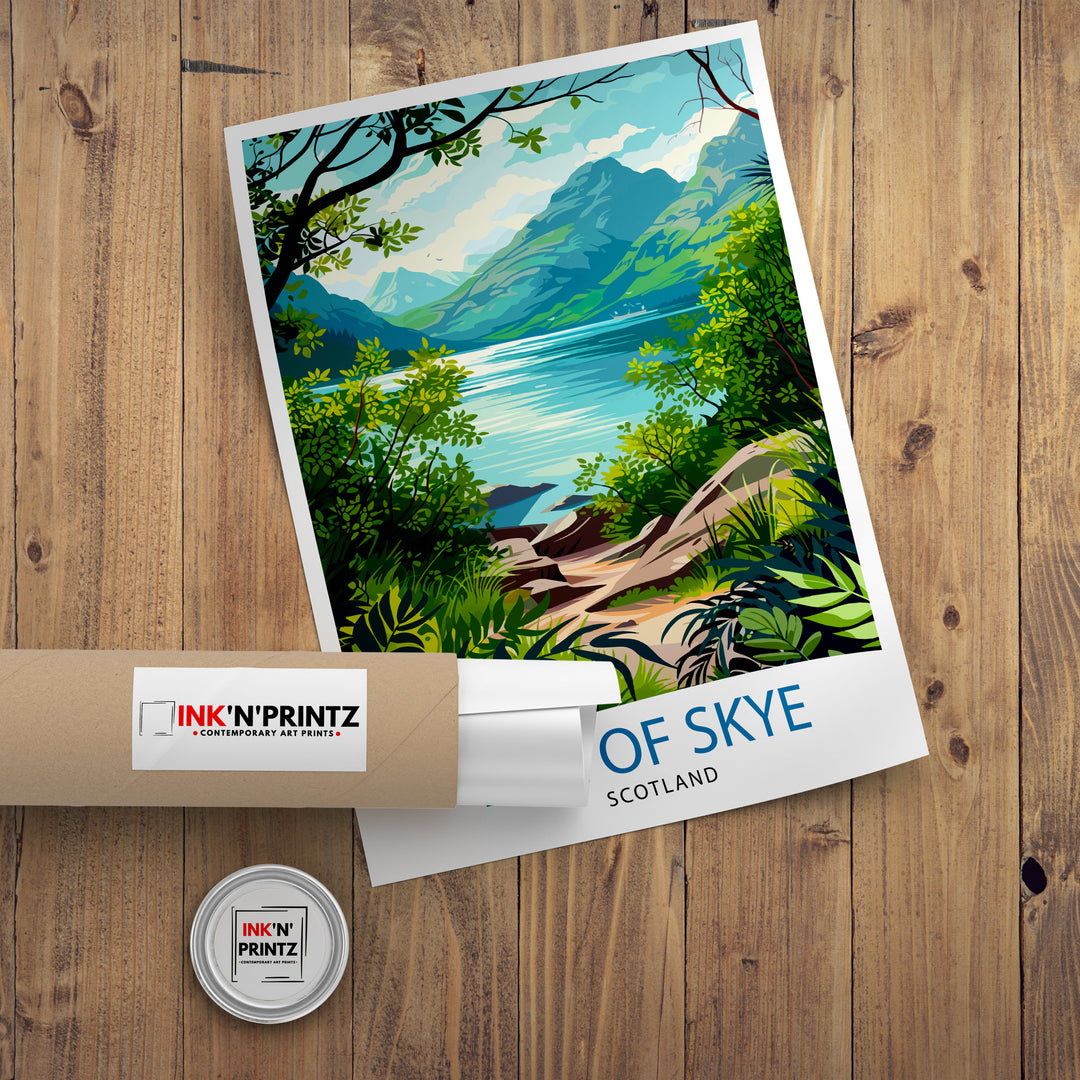 Isle of Skye Travel Poster Skye Wall Decor Skye Home Living Decor, Isle of Skye Illustration Travel Poster Gift for Skye Scotland Home Decor