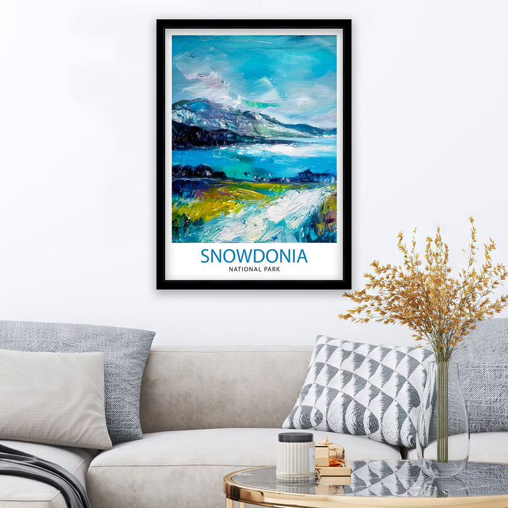 Snowdonia National Park Travel Print Snowdonia Wall Decor Snowdonia Home Living Decor Snowdonia Illustration Travel Poster Gift