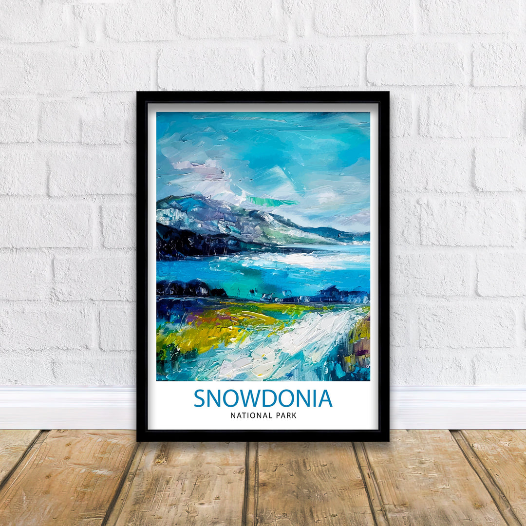 Snowdonia National Park Travel Print Snowdonia Wall Decor Snowdonia Home Living Decor Snowdonia Illustration Travel Poster Gift