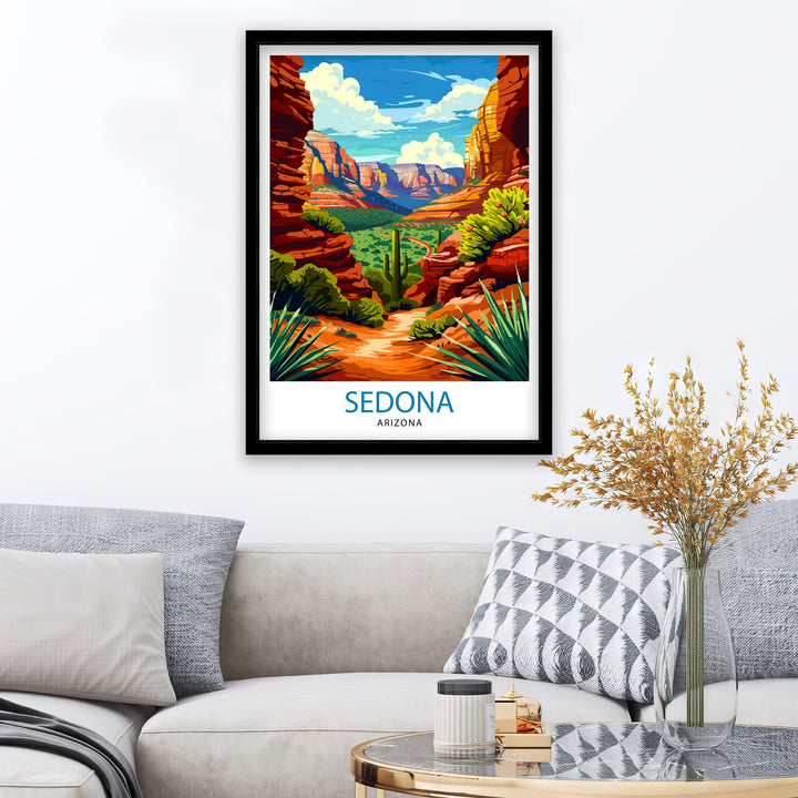 Sedona Arizona Travel Print Sedona Wall Decor Sedona Home Living Decor Sedona Arizona Illustration Travel Poster Gift for Sedona Arizona