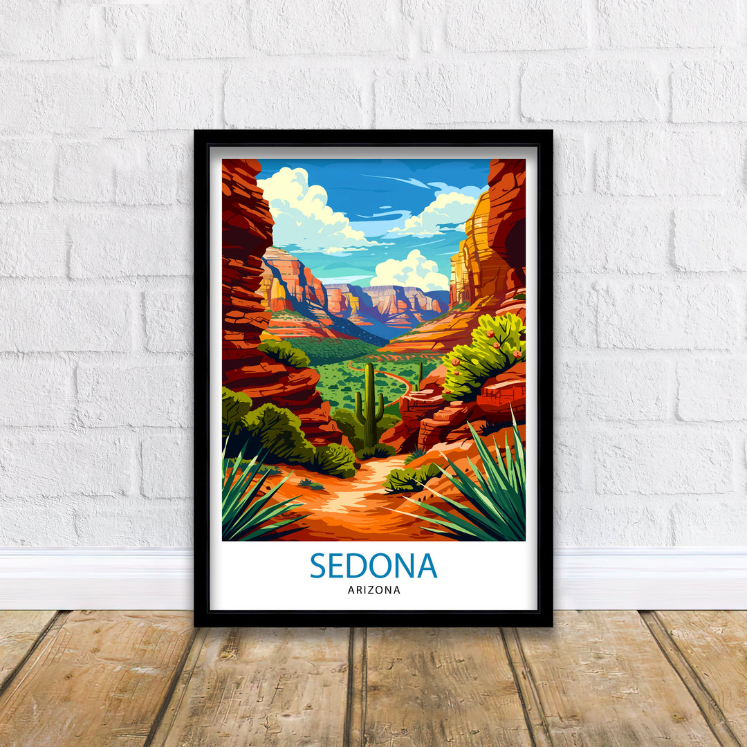 Sedona Arizona Travel Print Sedona Wall Decor Sedona Home Living Decor Sedona Arizona Illustration Travel Poster Gift for Sedona Arizona