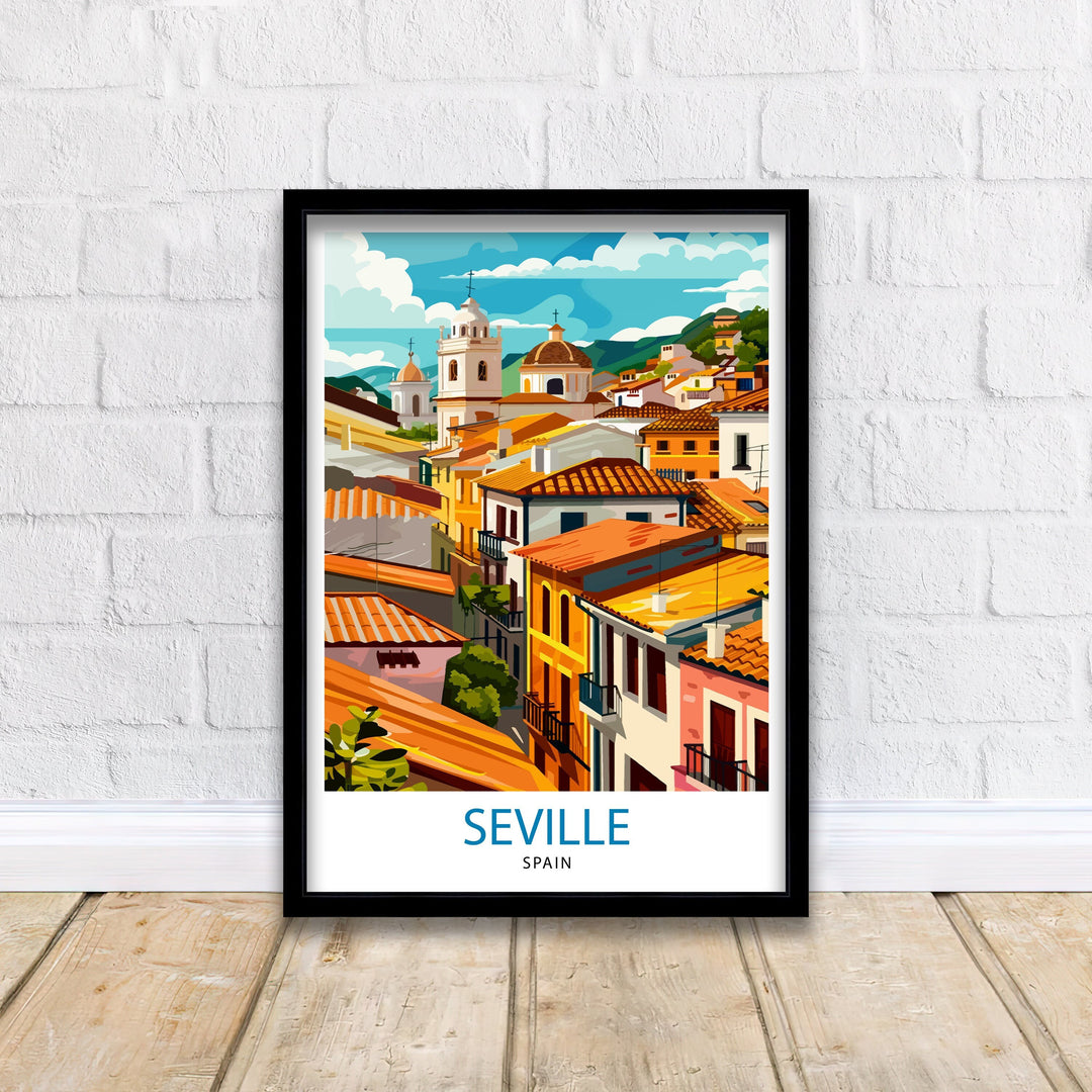 Seville Spain Travel Print Seville Wall Art Seville Home Decor Seville Travel Poster Seville Spain Illustration Gift For Seville Spain