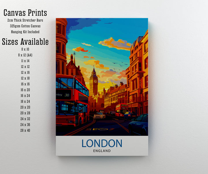 London Travel Print London Wall Art London Home Decor London Illustration Travel Poster Gift For London UK Home Decor