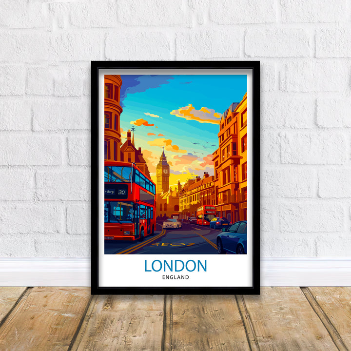 London Travel Print London Wall Art London Home Decor London Illustration Travel Poster Gift For London UK Home Decor