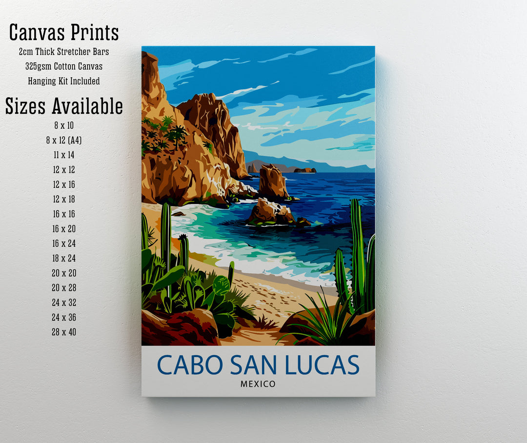 Cabo San Lucas Travel Print Cabo San Lucas Wall Decor Cabo San Lucas Home Living Decor Cabo San Lucas Illustration Travel Poster Gift for