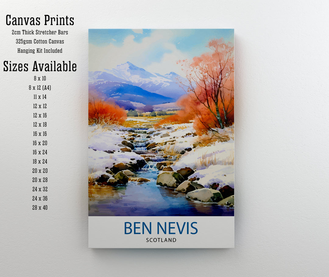 Ben Nevis Poster Scottish Mountain Decor Fort William Scotland Wall Art Ben Nevis Summit Poster Scottish Highlands Landscape Artwork Hiking