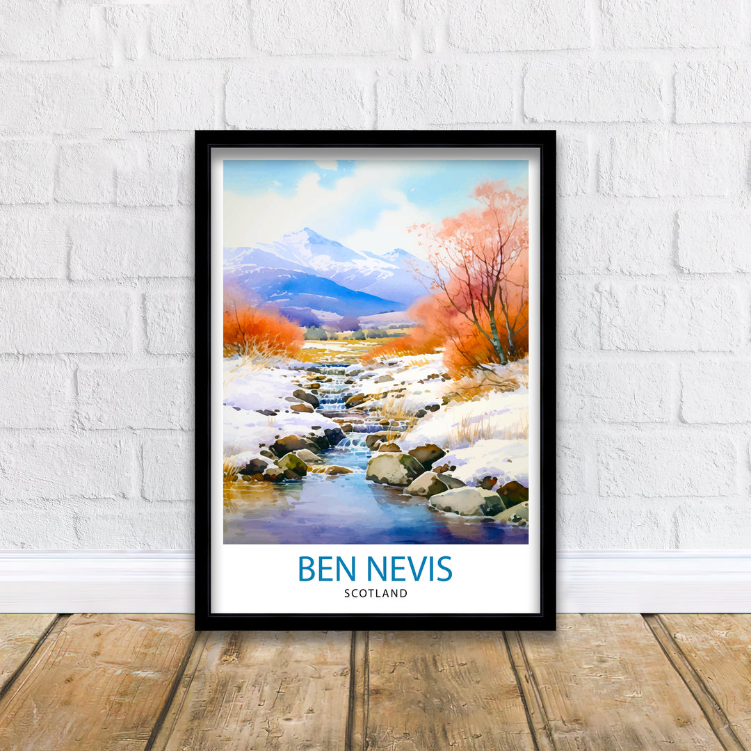 Ben Nevis Poster Scottish Mountain Decor Fort William Scotland Wall Art Ben Nevis Summit Poster Scottish Highlands Landscape Artwork Hiking