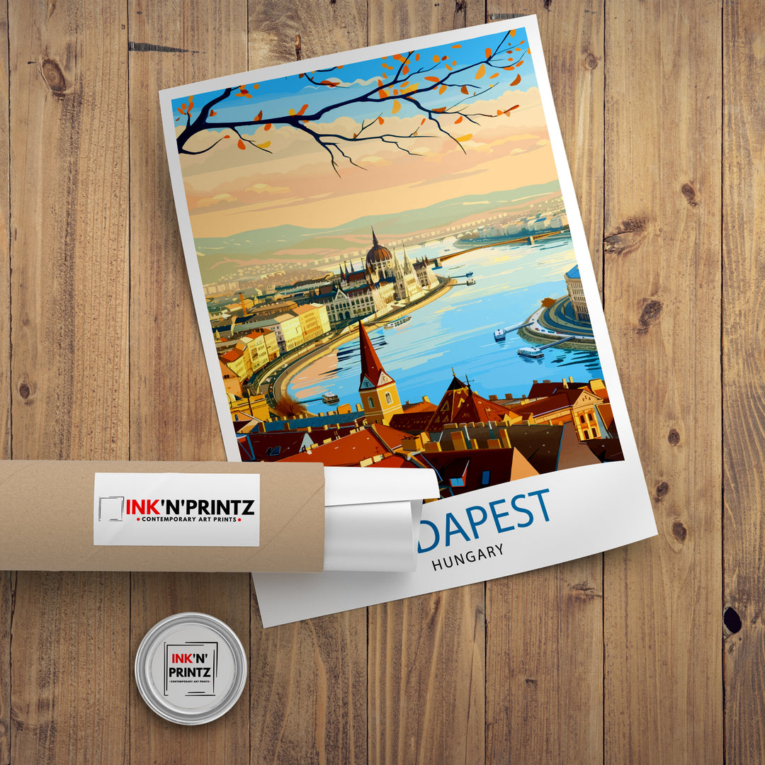 Budapest Hungary Travel Print Budapest Wall Art Hungary Illustration Budapest Poster Hungary Travel Decor Budapest Home Decor Travel Poster