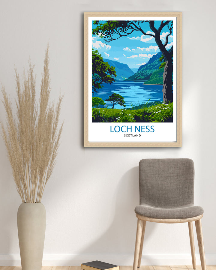 Loch Ness Travel Poster Loch Ness Wall Decor Loch Ness Poster Scotland Travel Posters Loch Ness Art Poster Loch Ness Illustration Loch Ness