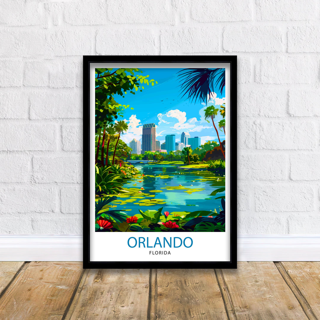 Orlando Florida Travel Print Orlando Wall Decor Orlando Illustration Travel Poster Gift Orlando Home Decor