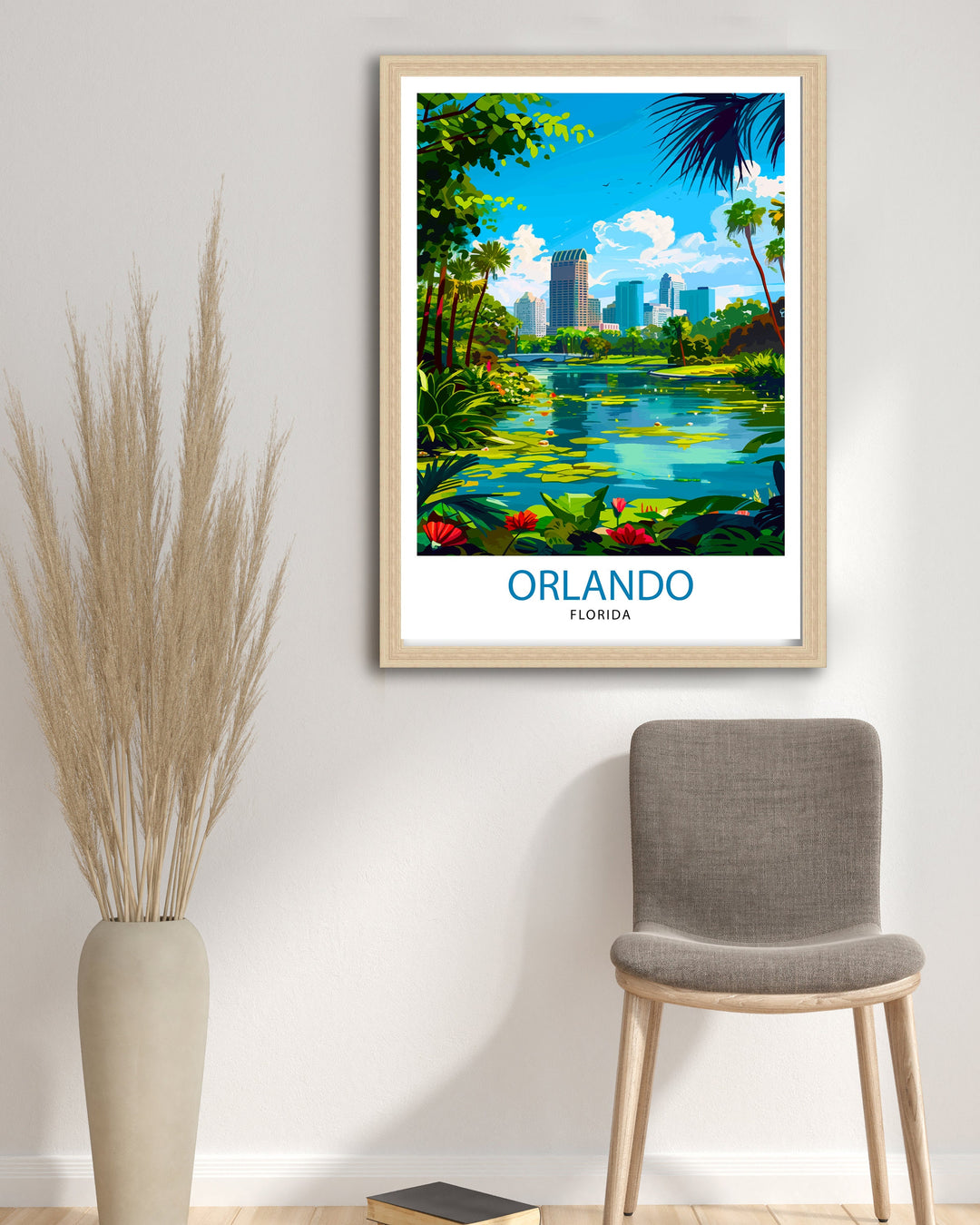 Orlando Florida Travel Print Orlando Wall Decor Orlando Illustration Travel Poster Gift Orlando Home Decor