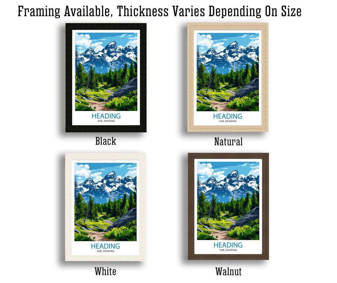 Grand Teton National Park Travel Print Mountain Wall Art Wyoming Home Decor Nature Poster Adventure Gift