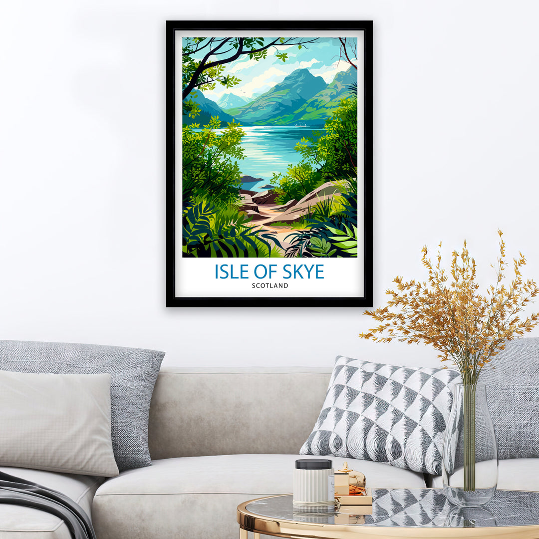 Isle of Skye Travel Poster Skye Wall Decor Skye Home Living Decor, Isle of Skye Illustration Travel Poster Gift for Skye Scotland Home Decor