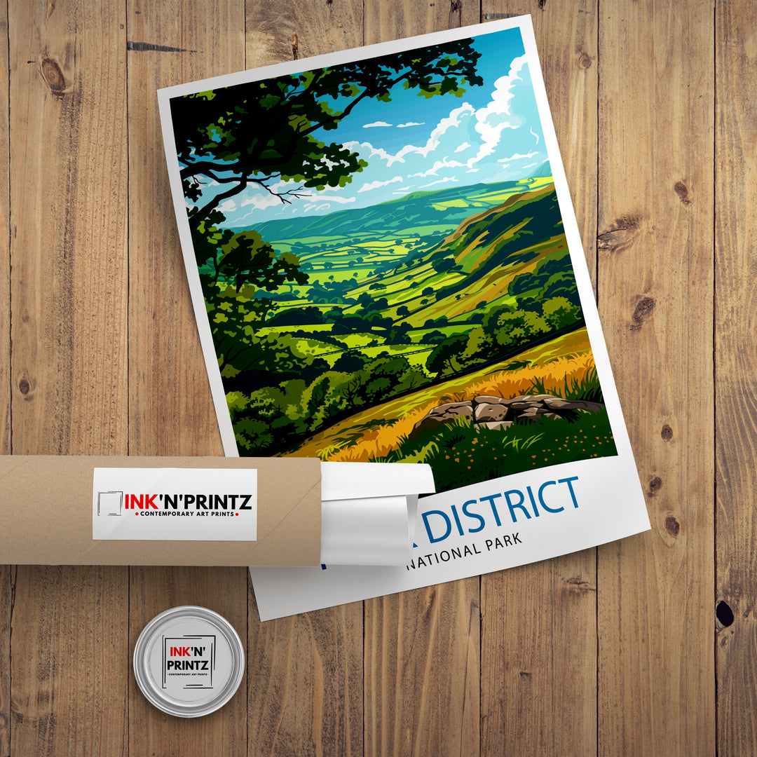 Peak District Travel Poster Peak District Wall Art Peak District Home Decor Peak District Illustration Peak District UK Travel Poster Gift