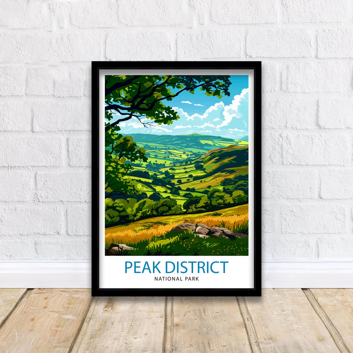 Peak District Travel Poster Peak District Wall Art Peak District Home Decor Peak District Illustration Peak District UK Travel Poster Gift