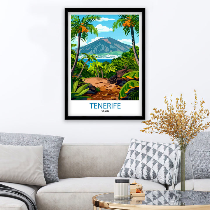 Tenerife Spain Travel Print Tenerife Wall Decor Tenerife Home Living Decor Tenerife Illustration Travel Poster Gift For Tenerife Spain Home