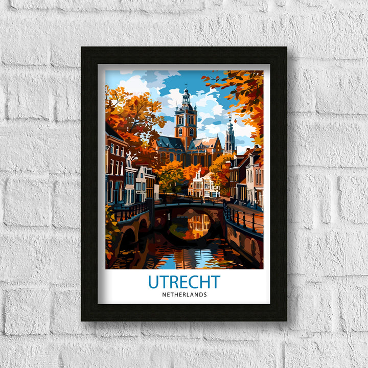 Utrecht Netherlands Travel Print Utrecht Wall Decor Utrecht Home Living Decor Utrecht Illustration Travel Poster Gift for Netherlands