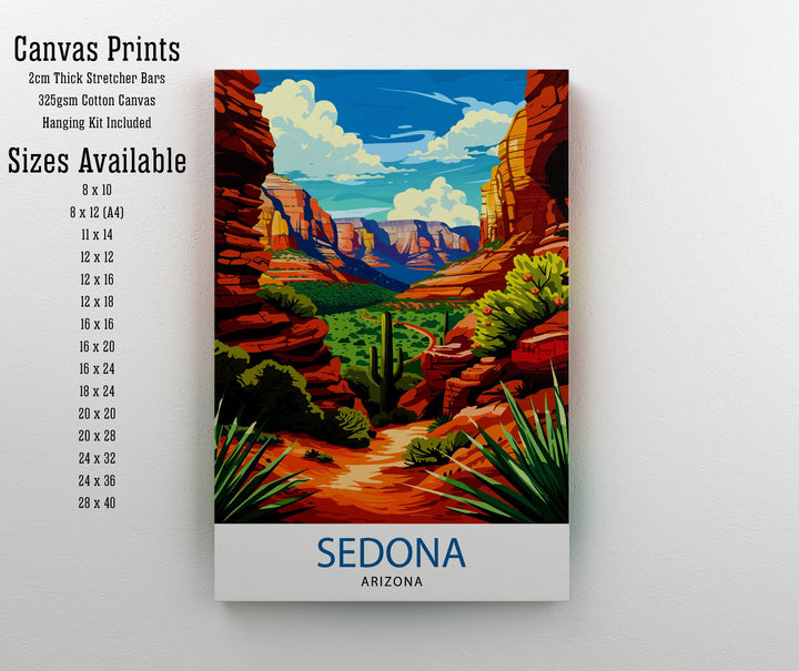 Sedona Arizona Travel Print Sedona Wall Decor Sedona Home Living Decor Sedona Arizona Illustration Travel Poster Gift for Sedona Arizona