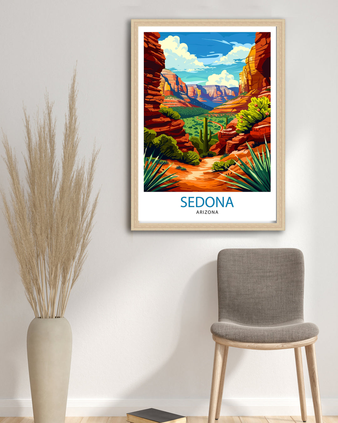 Sedona Arizona Travel Print Sedona Wall Decor Sedona Home Living Decor Sedona Arizona Illustration Travel Poster Gift for Sedona Arizona