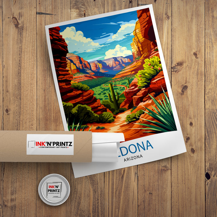 Sedona Arizona Travel Print Sedona Wall Decor Sedona Home Living Decor Sedona Arizona Illustration Travel Poster Gift for Sedona Arizona