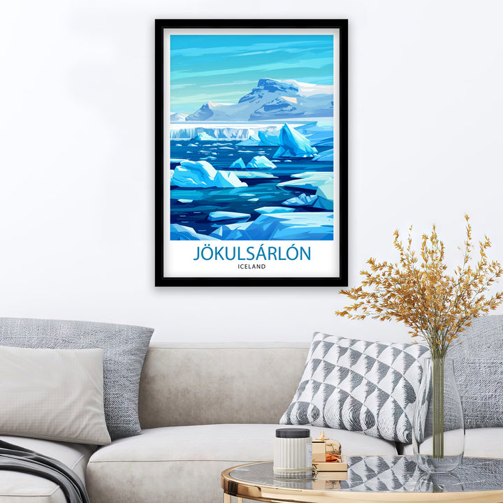 Jökulsárlón Iceland Travel Print Wall Art Jökulsárlón Wall Hanging Home Décor Jökulsárlón Gift Art Lovers Iceland Art Lover Gift Print Art