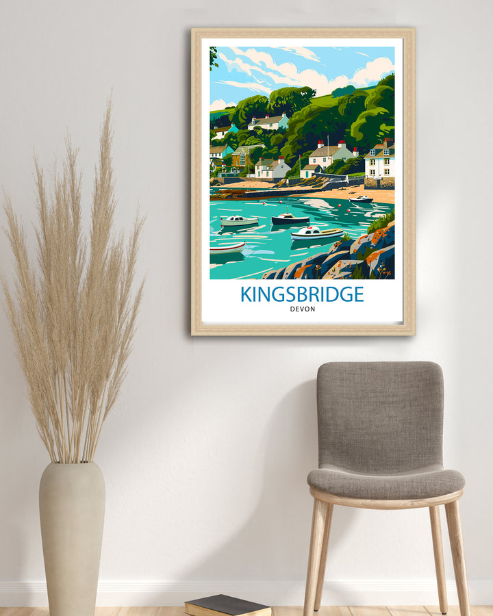 Kingsbridge Devon Travel Print Wall Art Kingsbridge Wall Hanging Home Décor Kingsbridge Gift Art Lovers Devon Art Lover Gift