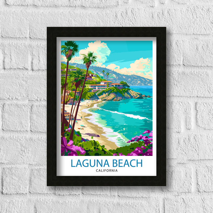 Laguna Beach California Travel Print Wall Decor Laguna Beach Wall Decor Laguna Beach Home Living Decor Laguna Beach Illustration Travel