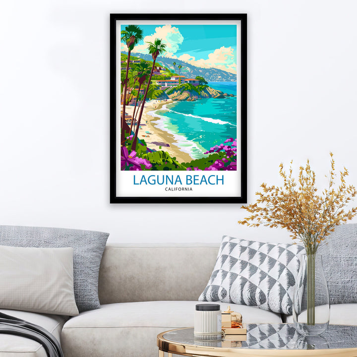 Laguna Beach California Travel Print Wall Decor Laguna Beach Wall Decor Laguna Beach Home Living Decor Laguna Beach Illustration Travel