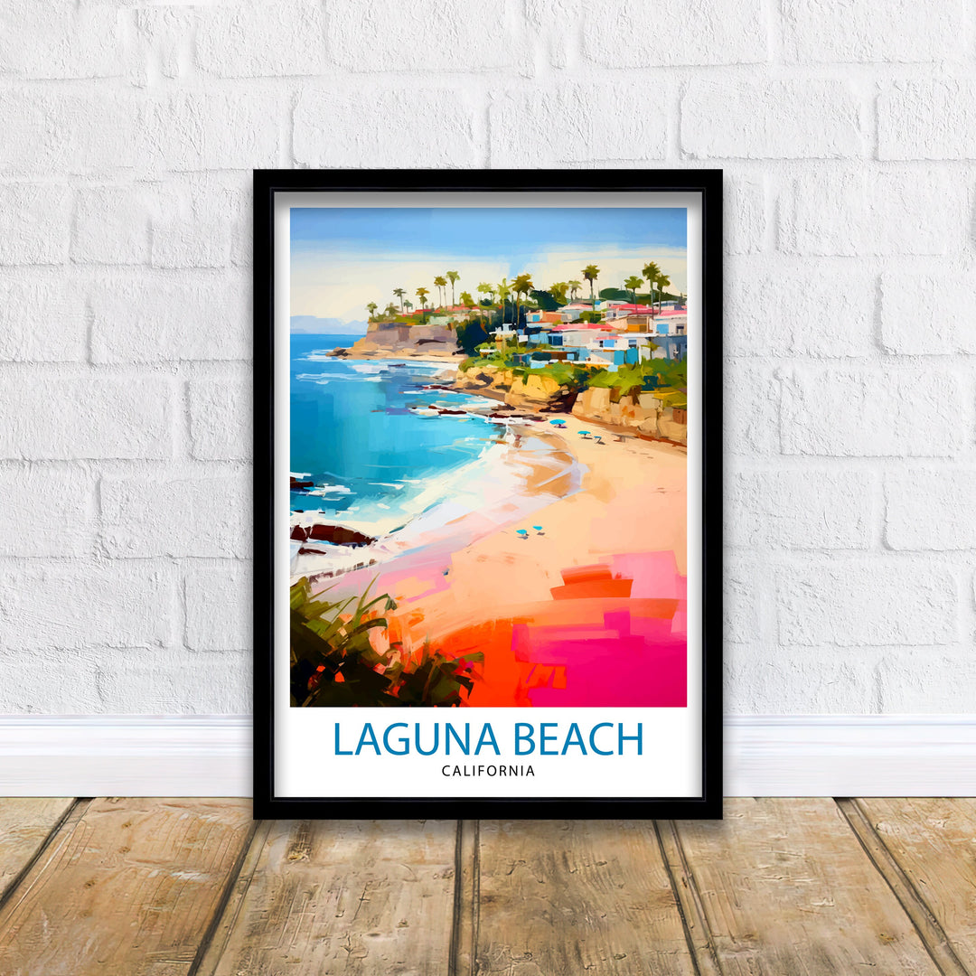 Laguna Beach California Travel Print Wall Decor Laguna Beach Wall Decor Laguna Beach Home Living Decor Laguna Beach Illustration Travel