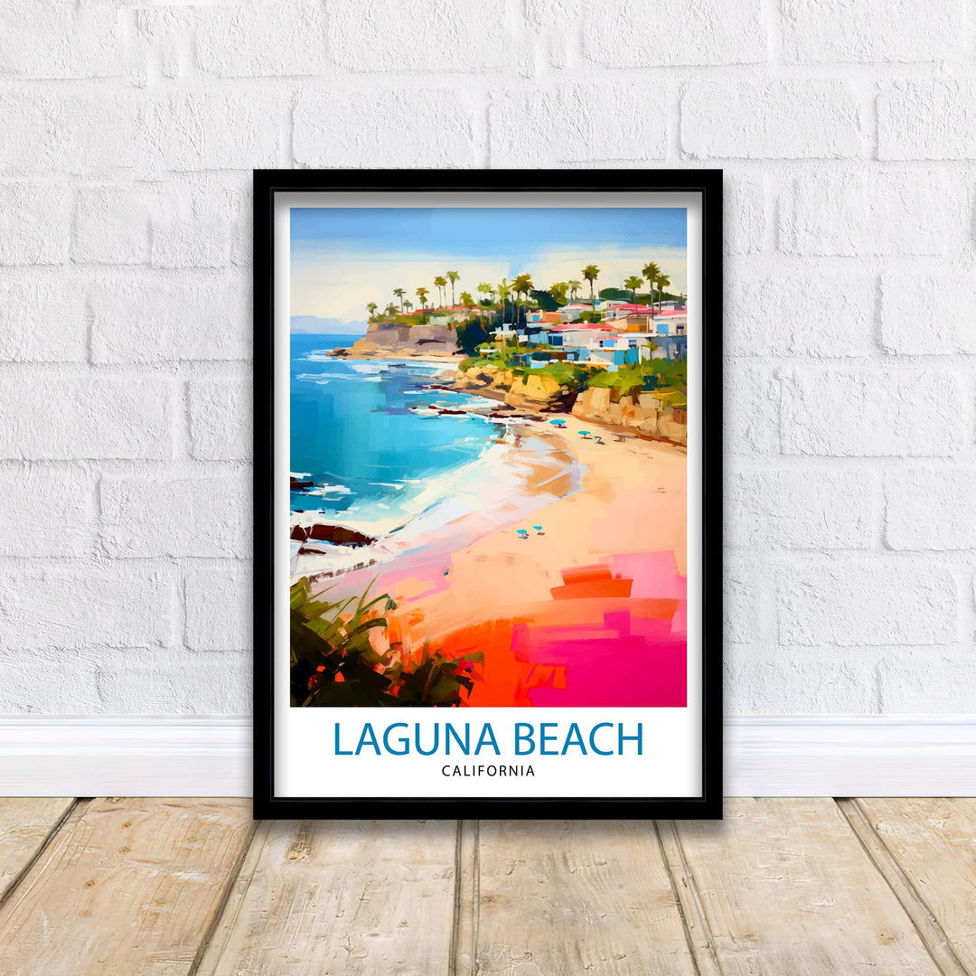 Laguna Beach California Travel Print Wall Decor Laguna Beach Wall Decor Laguna Beach Home Living Decor Laguna Beach Illustration Travel